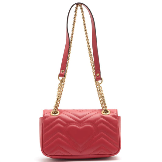 Marmont Mini GG Red Leather Shoulder Bag