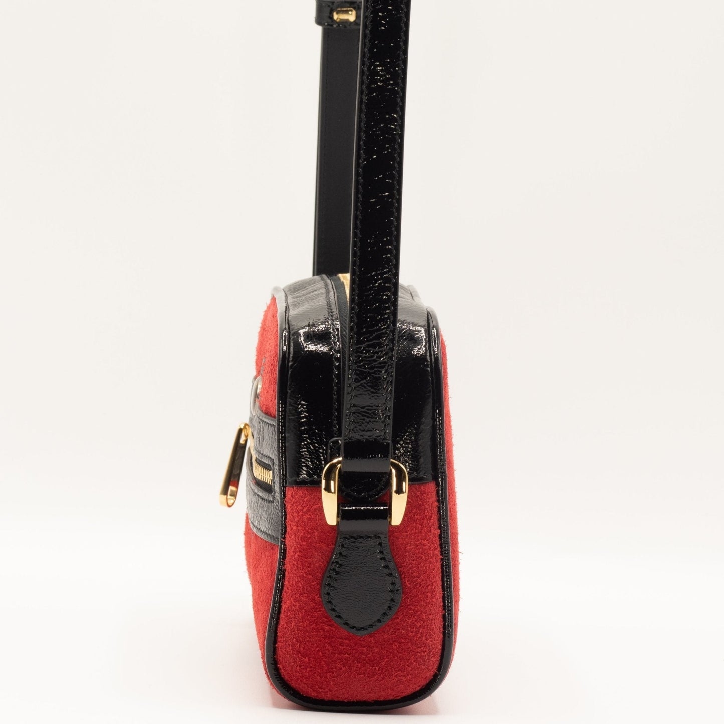 Ophidia Red Suede Small Shoulder Bag