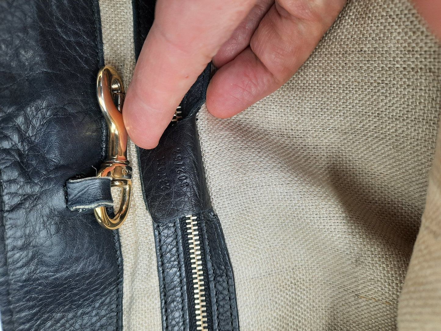 Shopper Black Leather Vintage