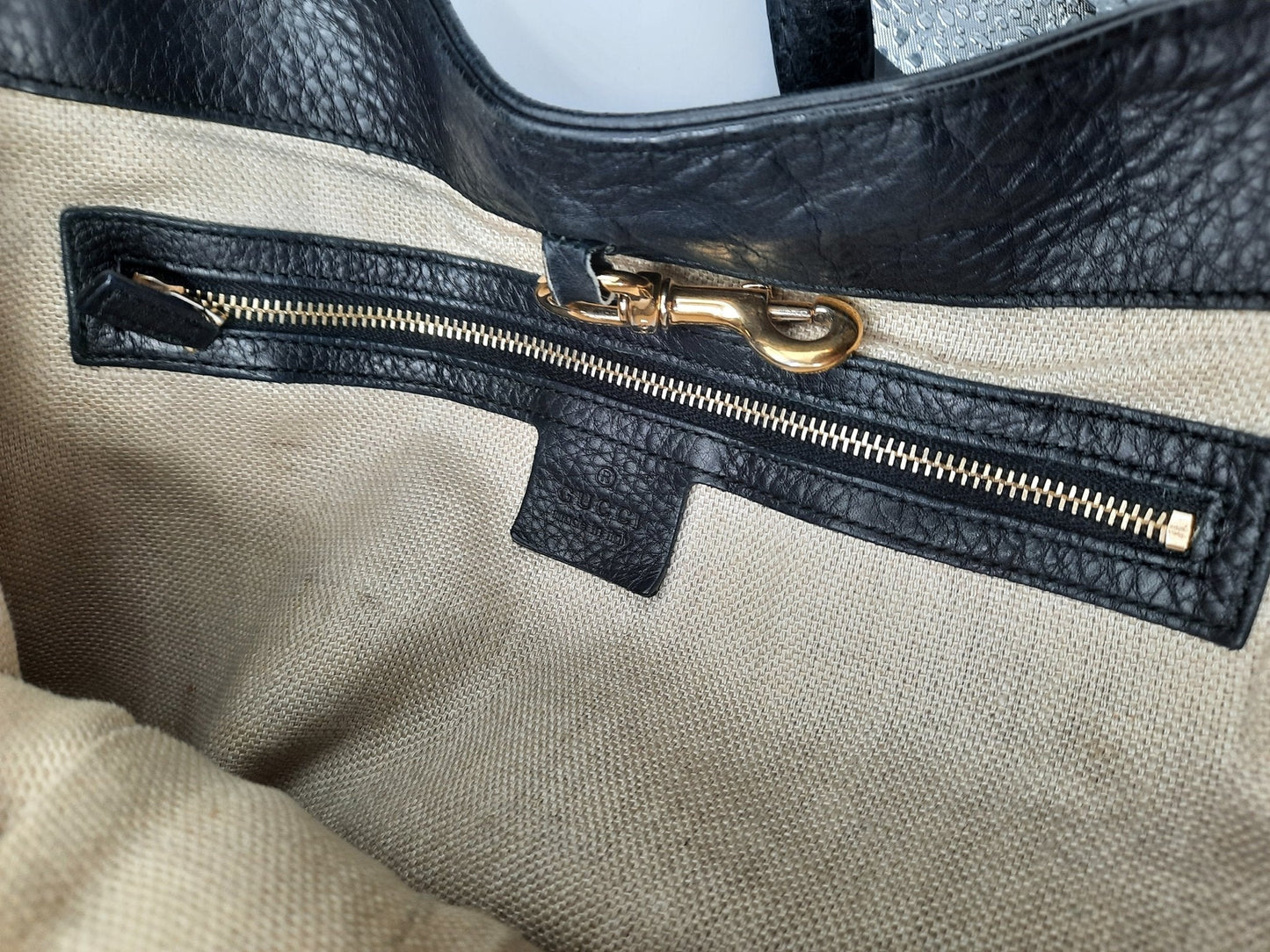 Shopper Black Leather Vintage