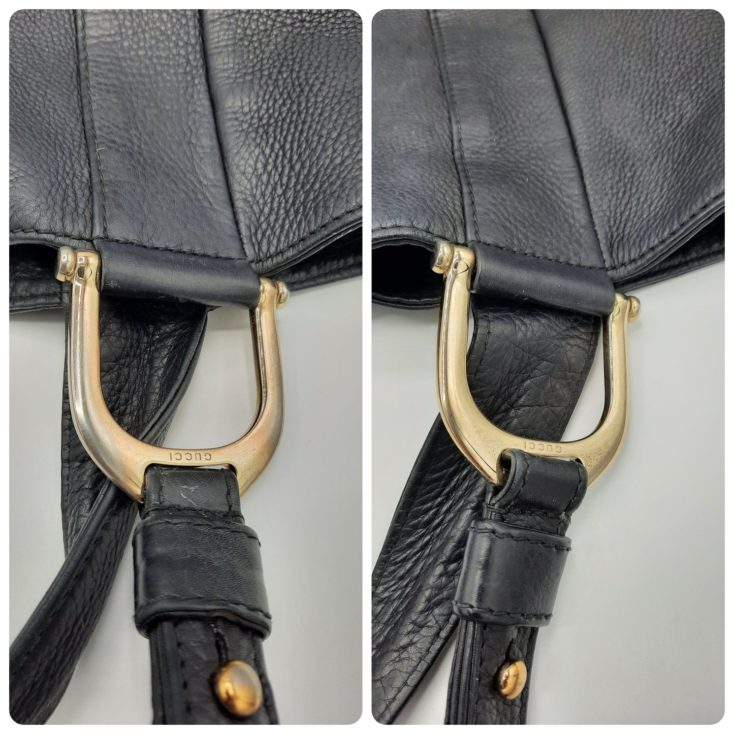 Shopper Black Leather Vintage