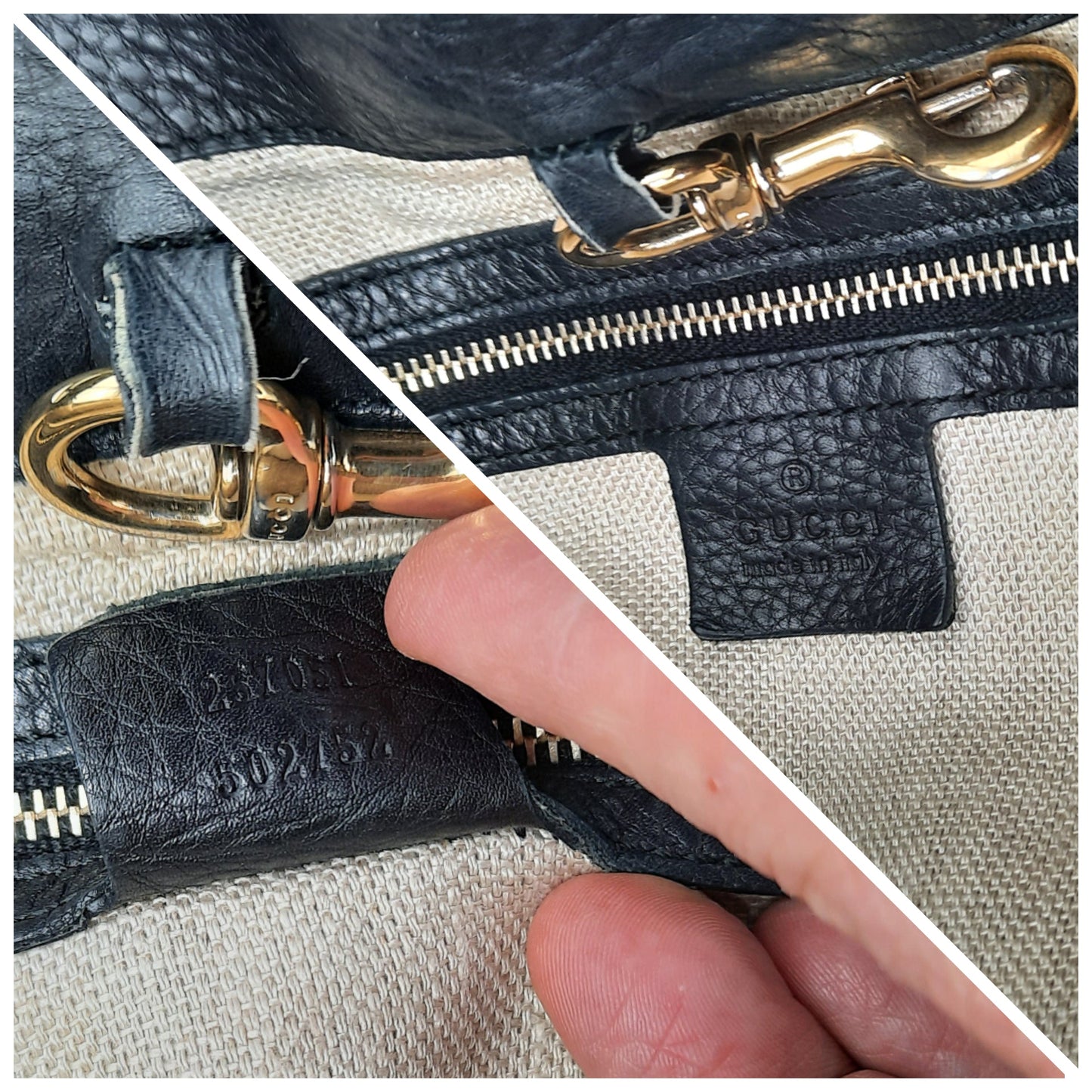 Shopper Black Leather Vintage