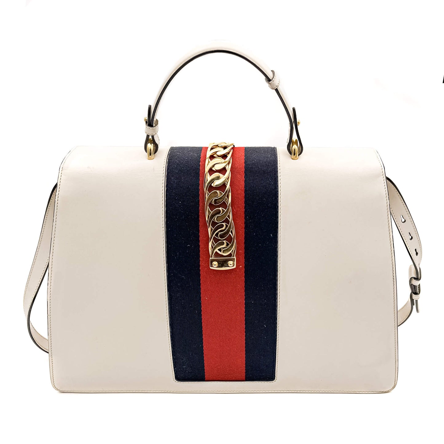 Sylvie Maxi Leather White Bag