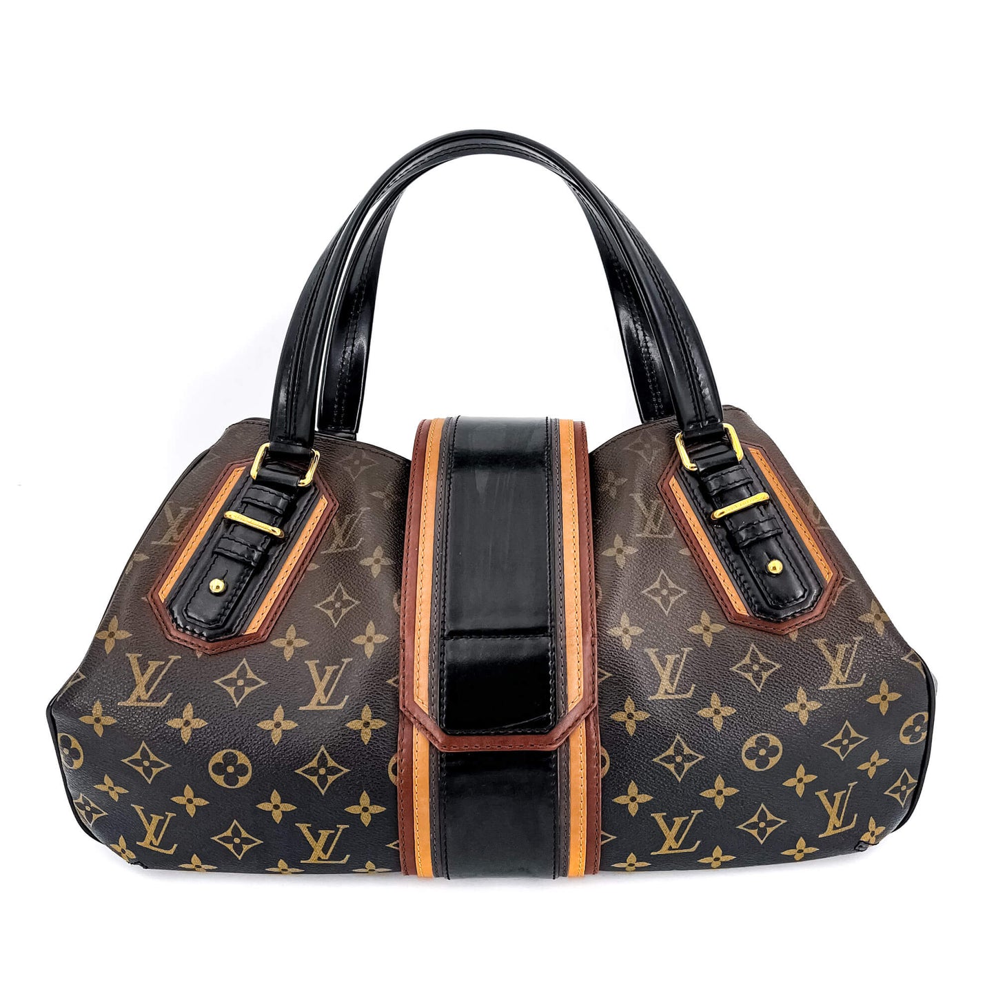 Mirage Griet Noir Monogram Canvas & Leather Bag