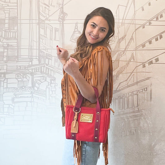 Red Canvas Antigua Mini Tote