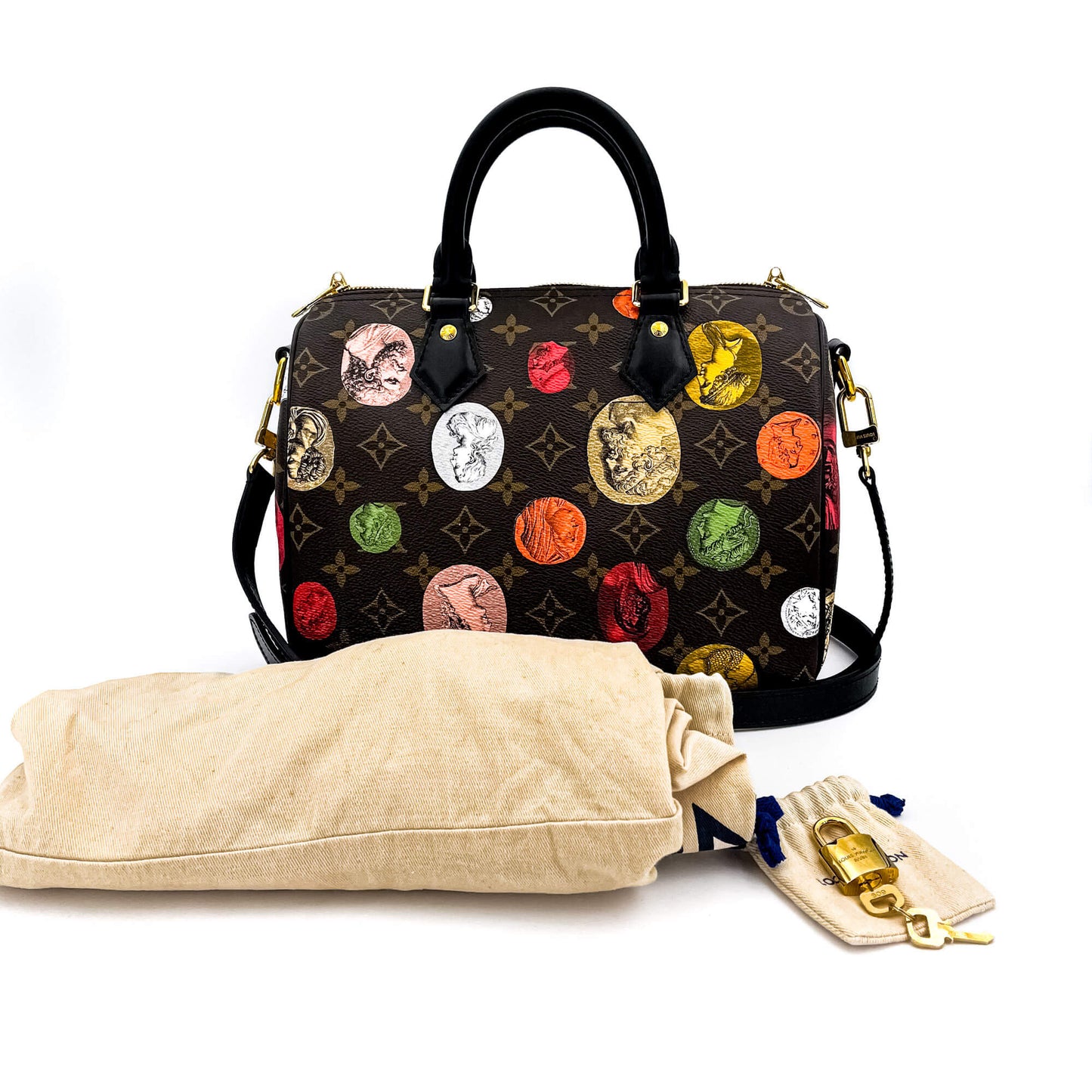 Speedy 25 Monogram Fornasetti Bandouliere