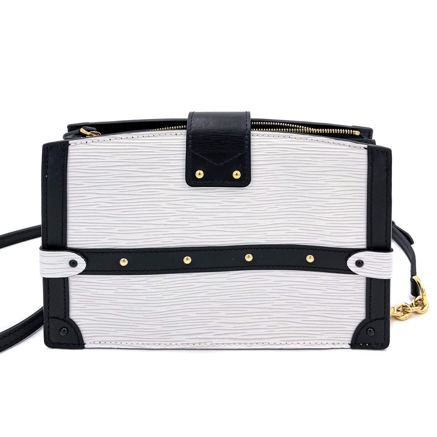 Trunk Clutch Epi Leather White Bag