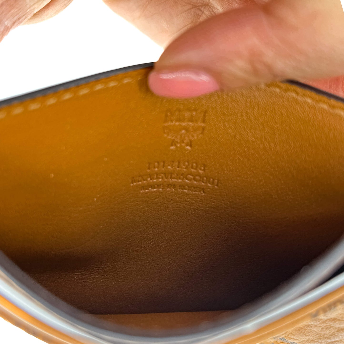 Mini Card Case Leather Cognac