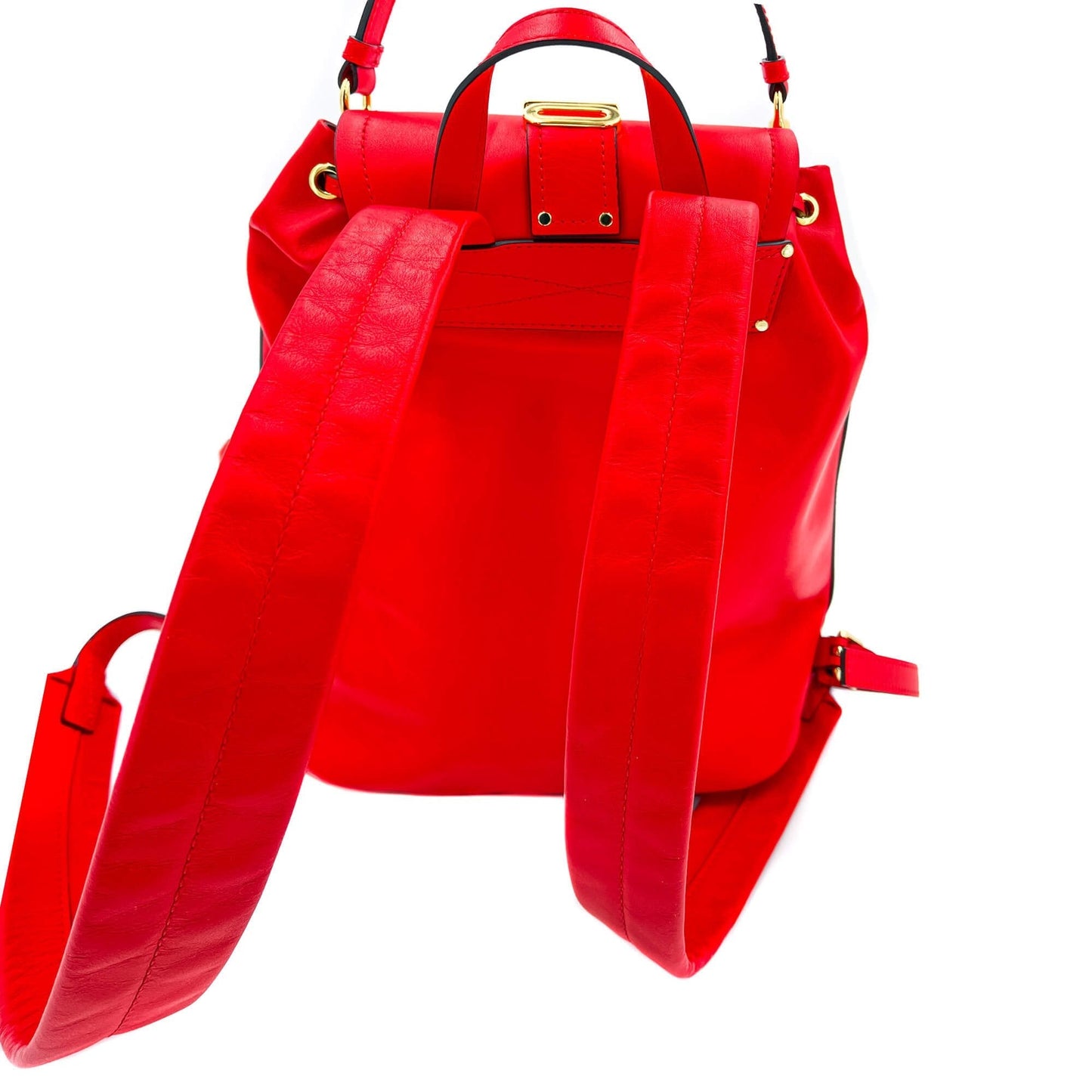 Leather Red Backpack