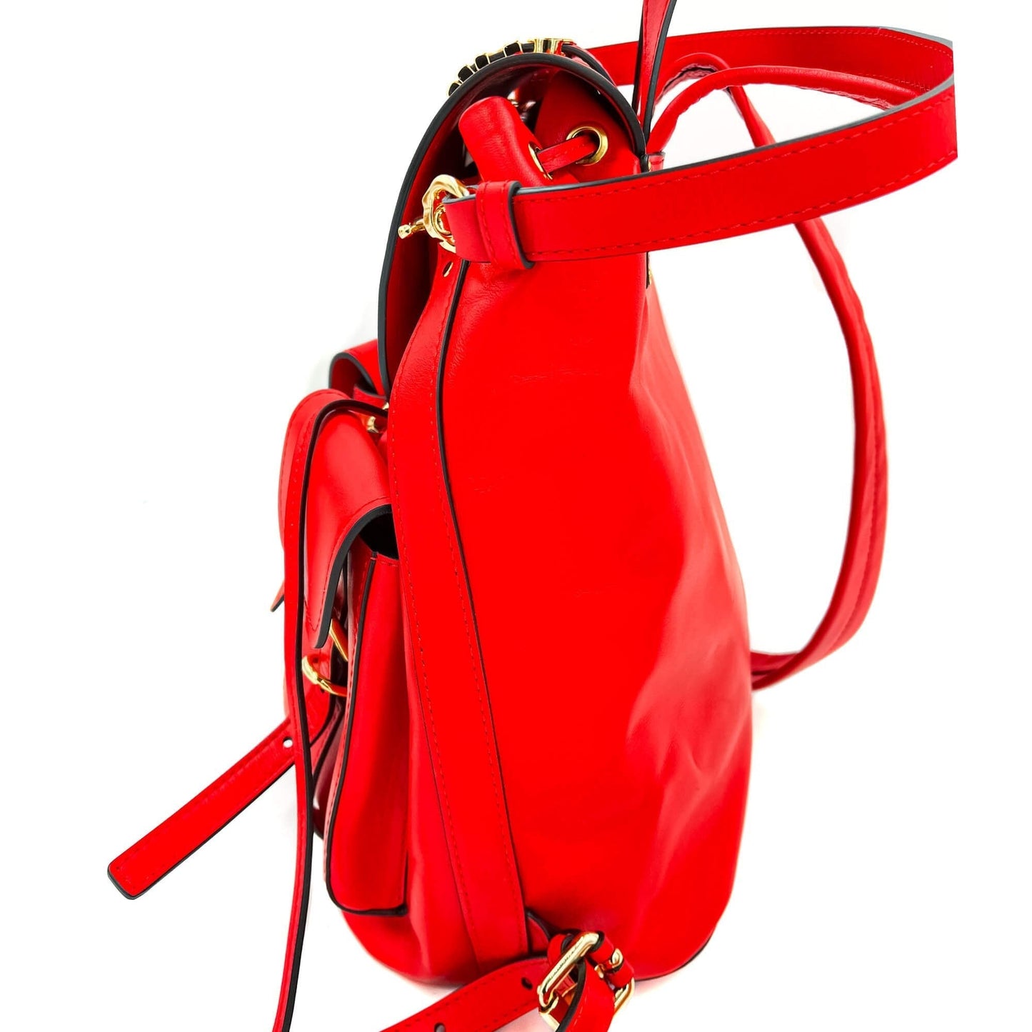 Leather Red Backpack