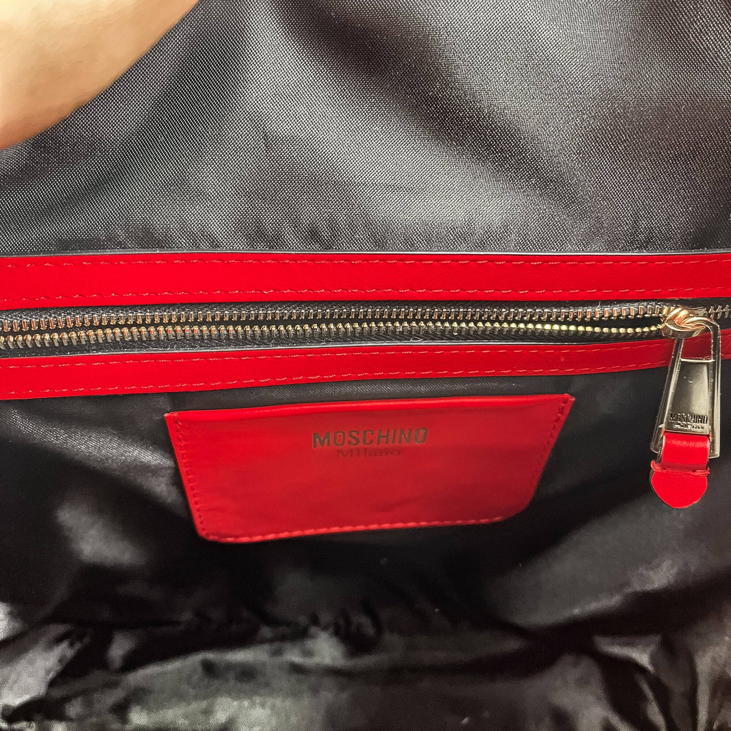 Leather Red Backpack