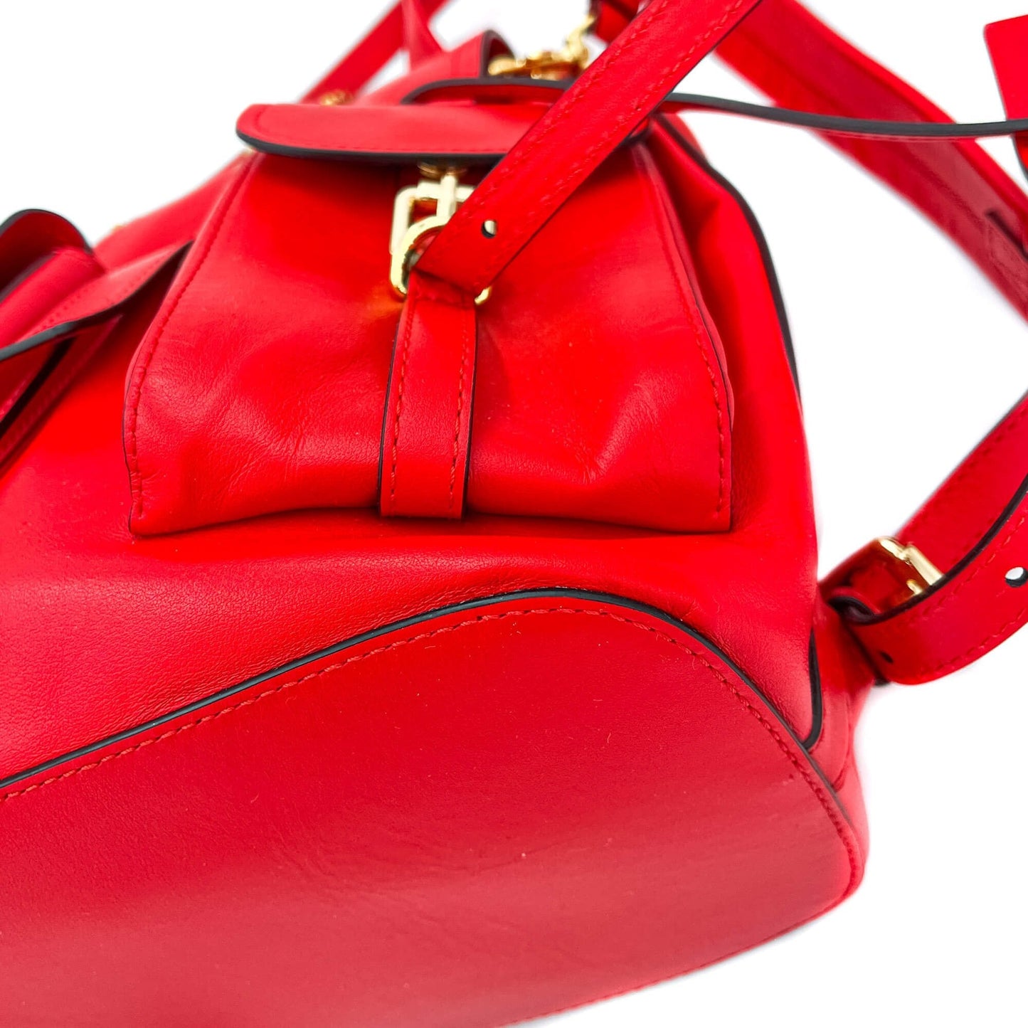 Leather Red Backpack