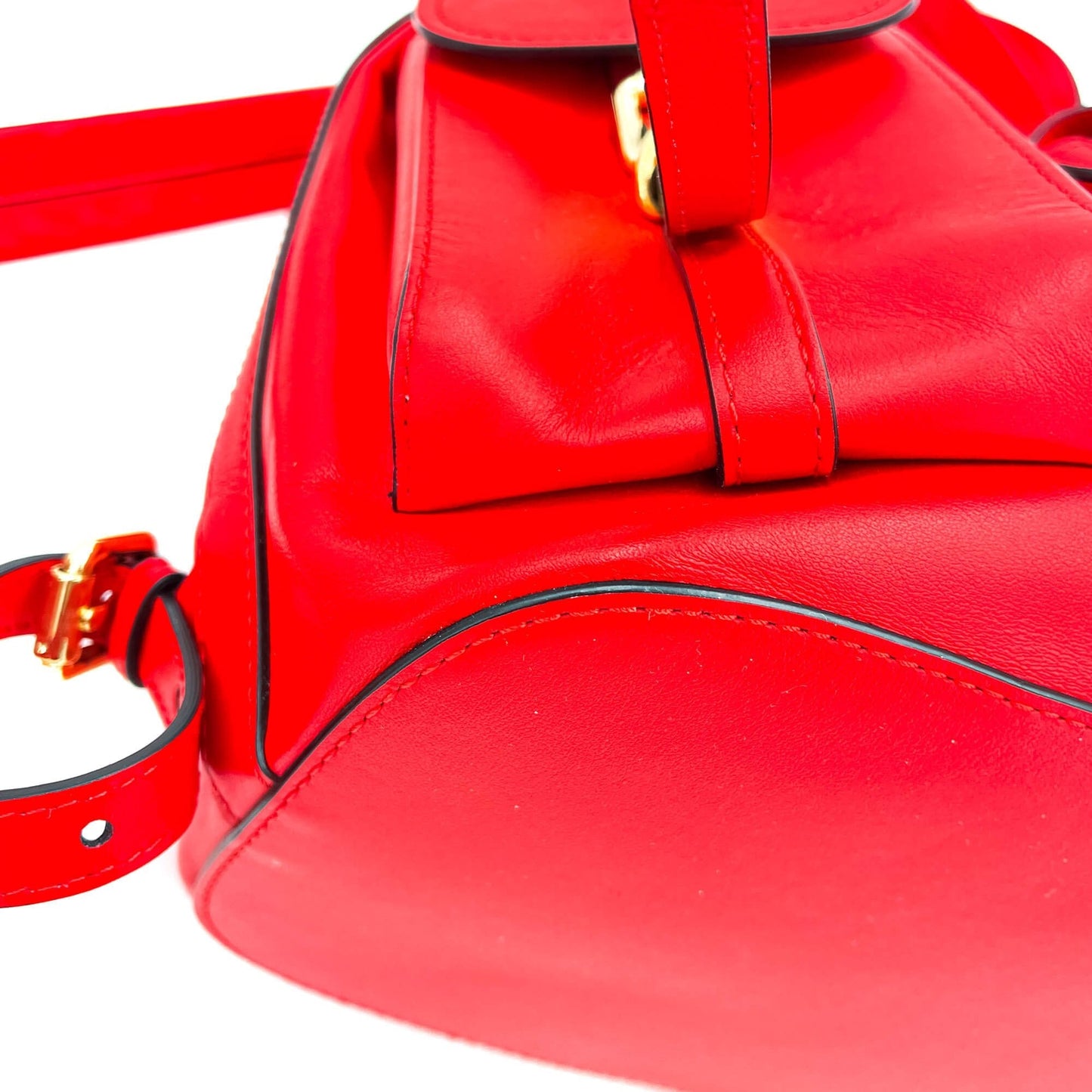 Leather Red Backpack