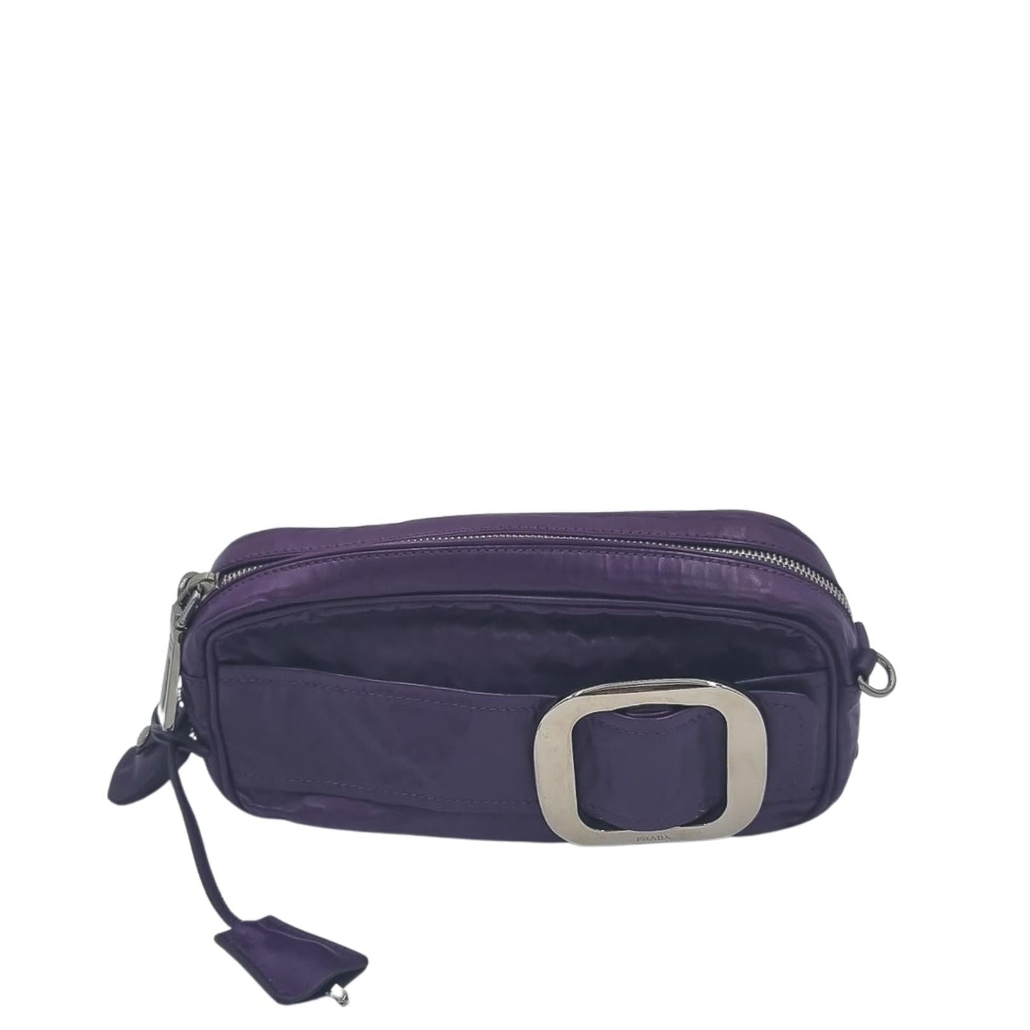 Purple leather cross-body