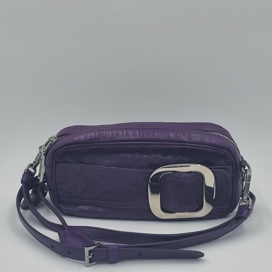 Purple leather cross-body