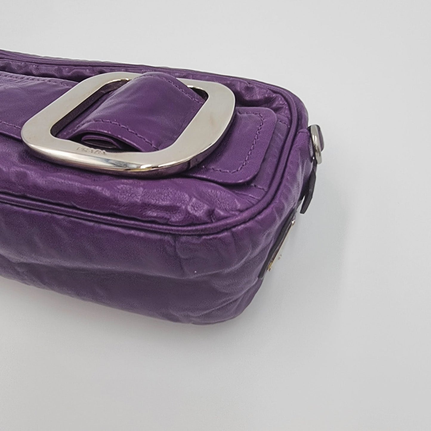 Purple leather cross-body