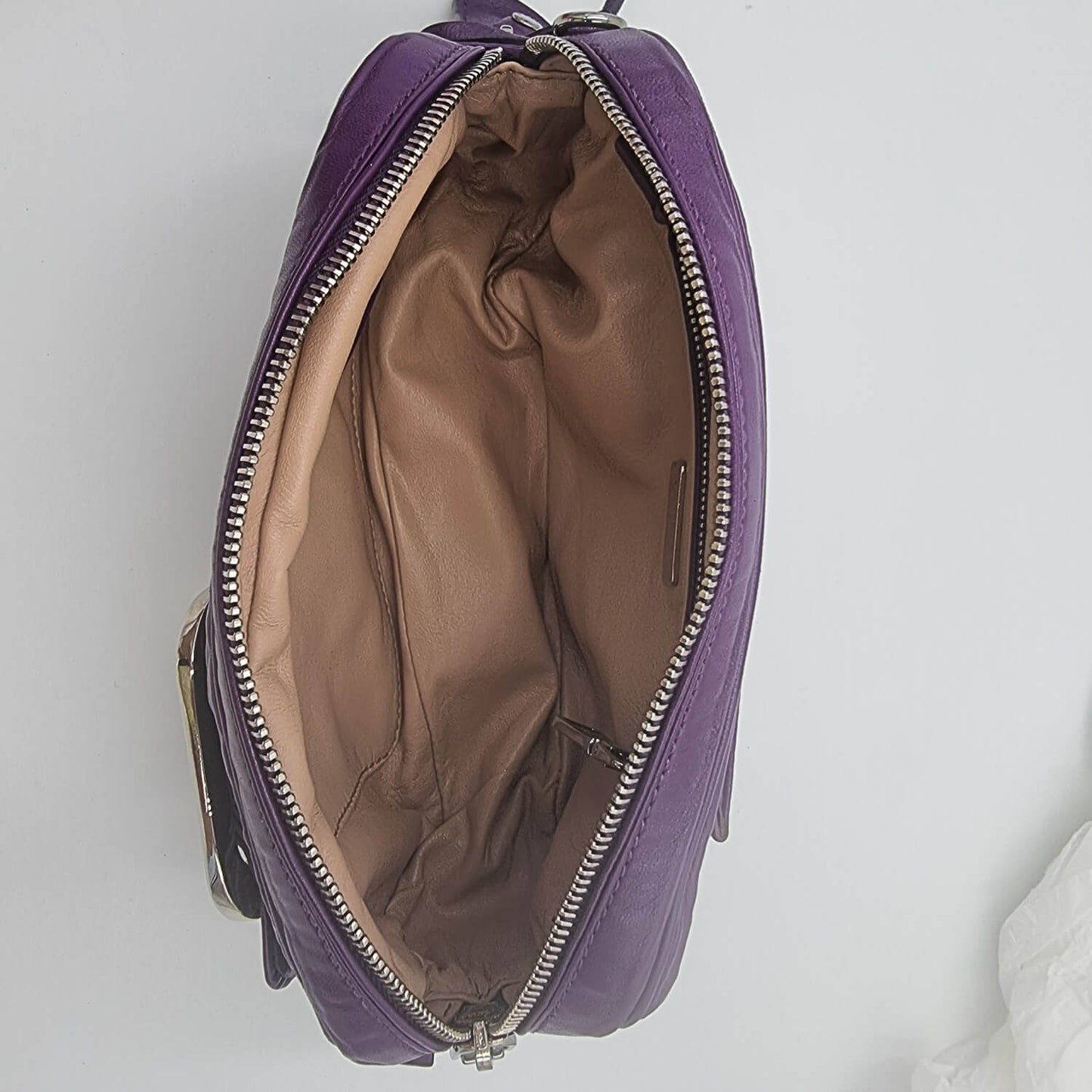 Purple leather cross-body