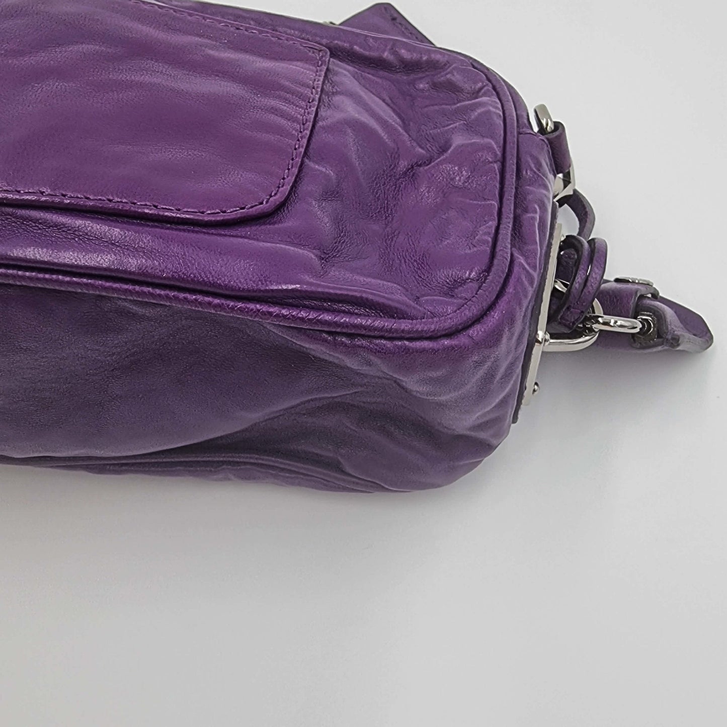 Purple leather cross-body