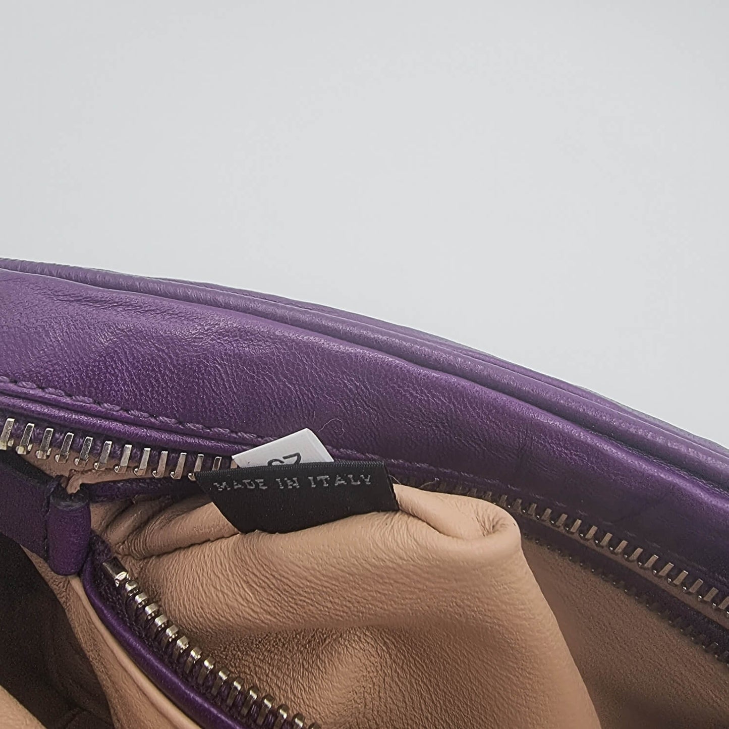 Purple leather cross-body