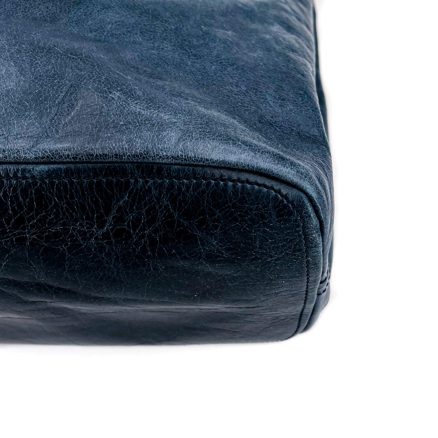 Shoulder Hobo Blue-Gray Leather