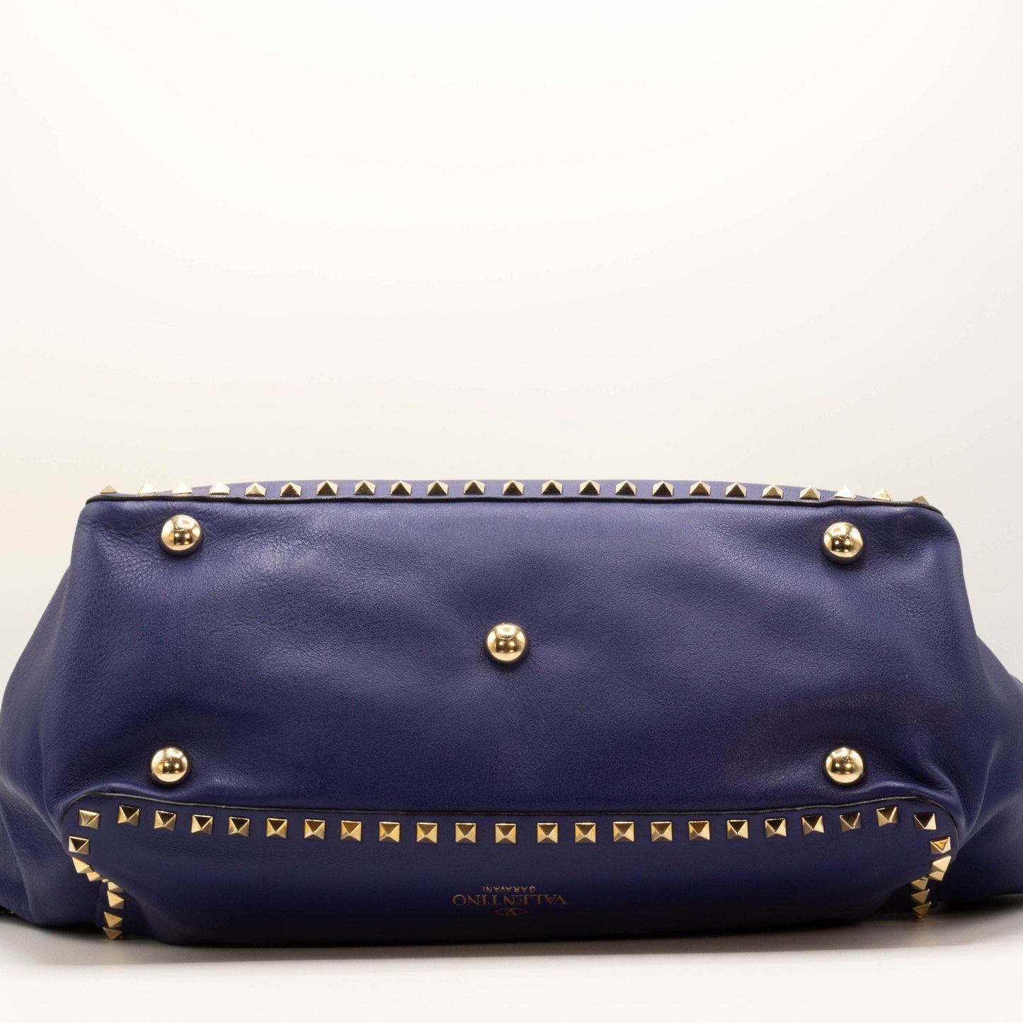 Rockstud Tote Blue Leather