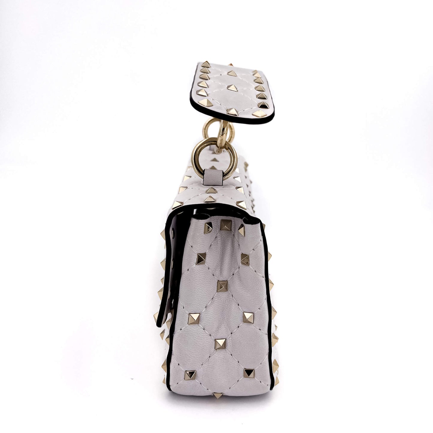 Small Rockstud Spike Nappa Leather 2way White