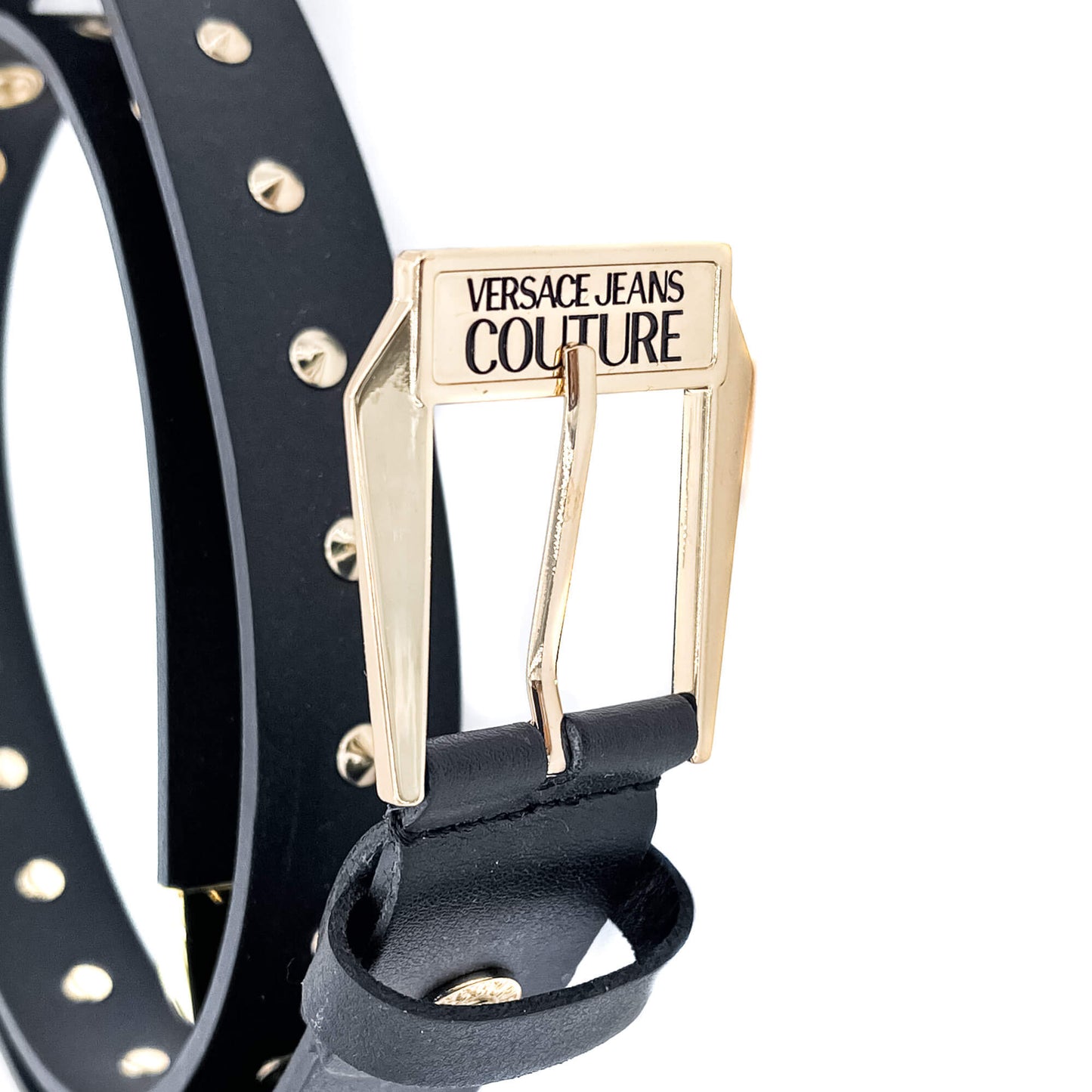 Studs Leather Black Belt