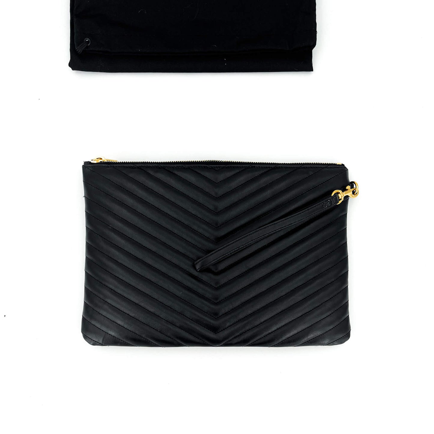 New Jolie Black Leather Clutch