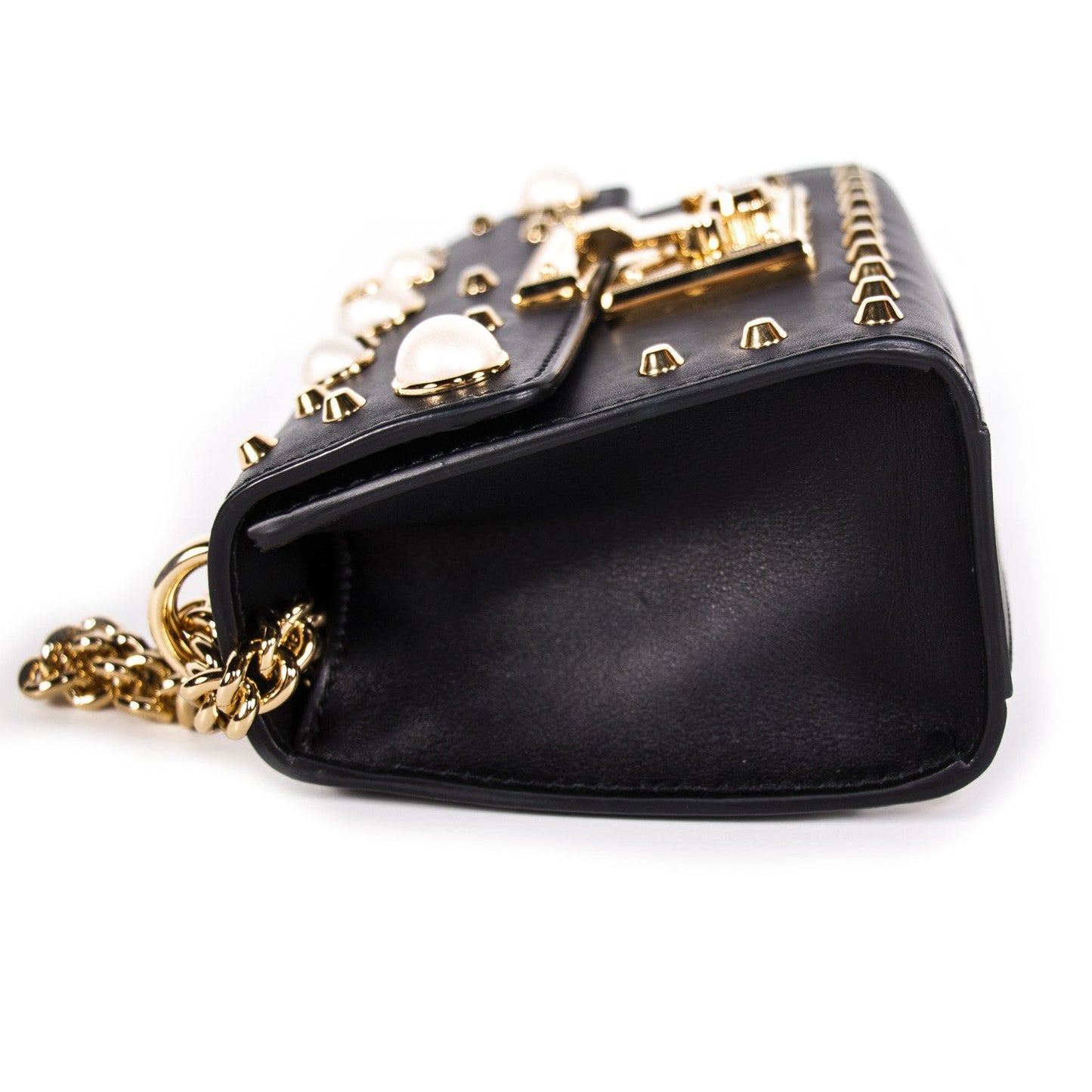 Gucci Padlock Studded Leather Shoulder Bag