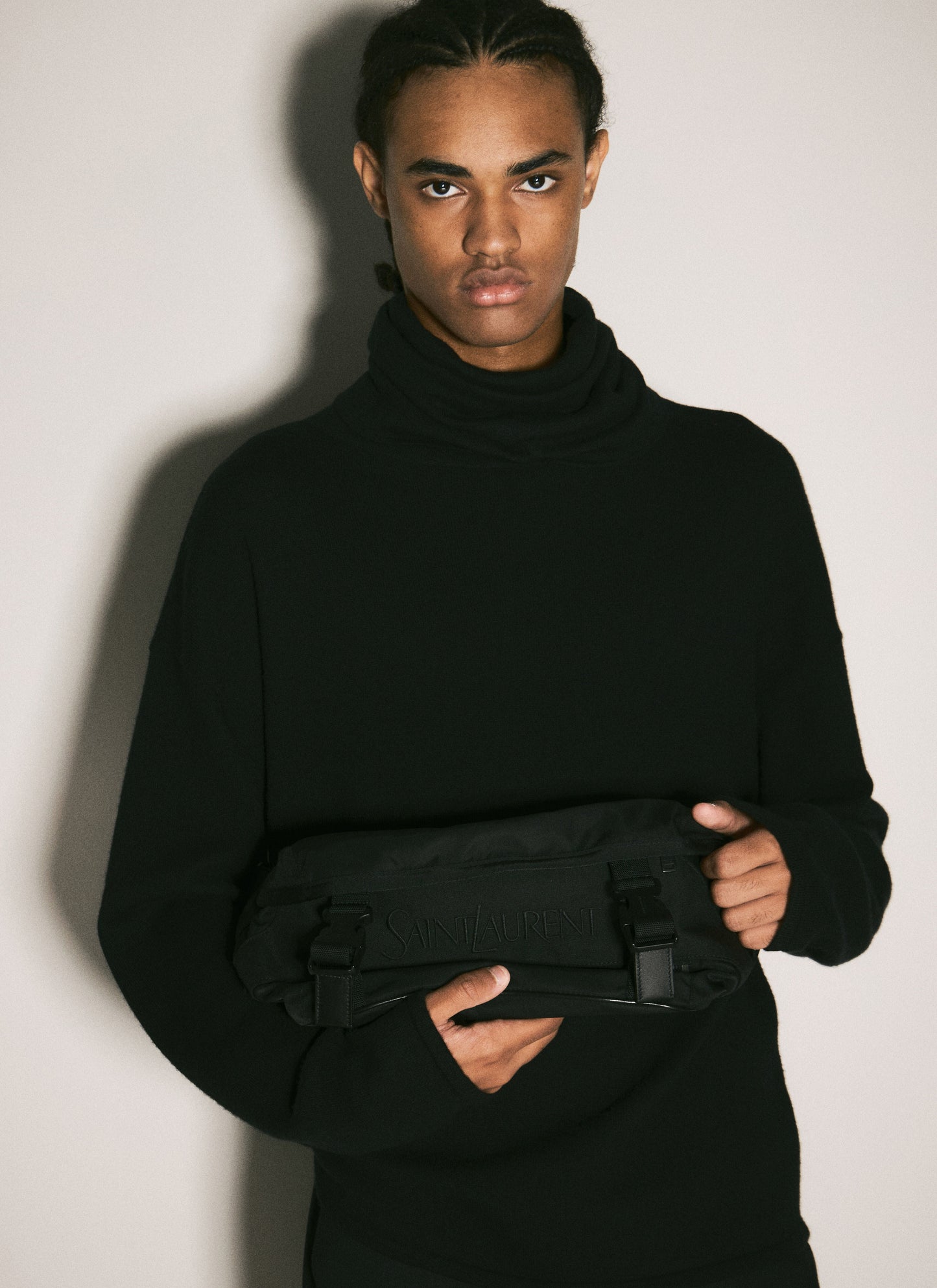 Saint Laurent Men Logo Embroidery Crossobdy Bag
