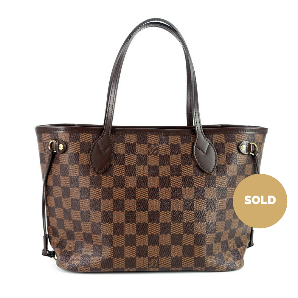 Louis Vuitto Neverfull PM Damier EbÃ¨ne Canvas Shoulder Bag