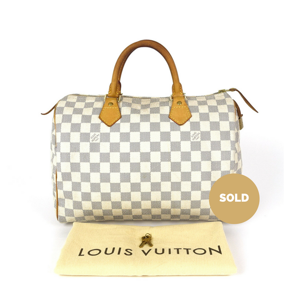 Louis Vuitto Speedy 30 Damier Azur Canvas City Handbag