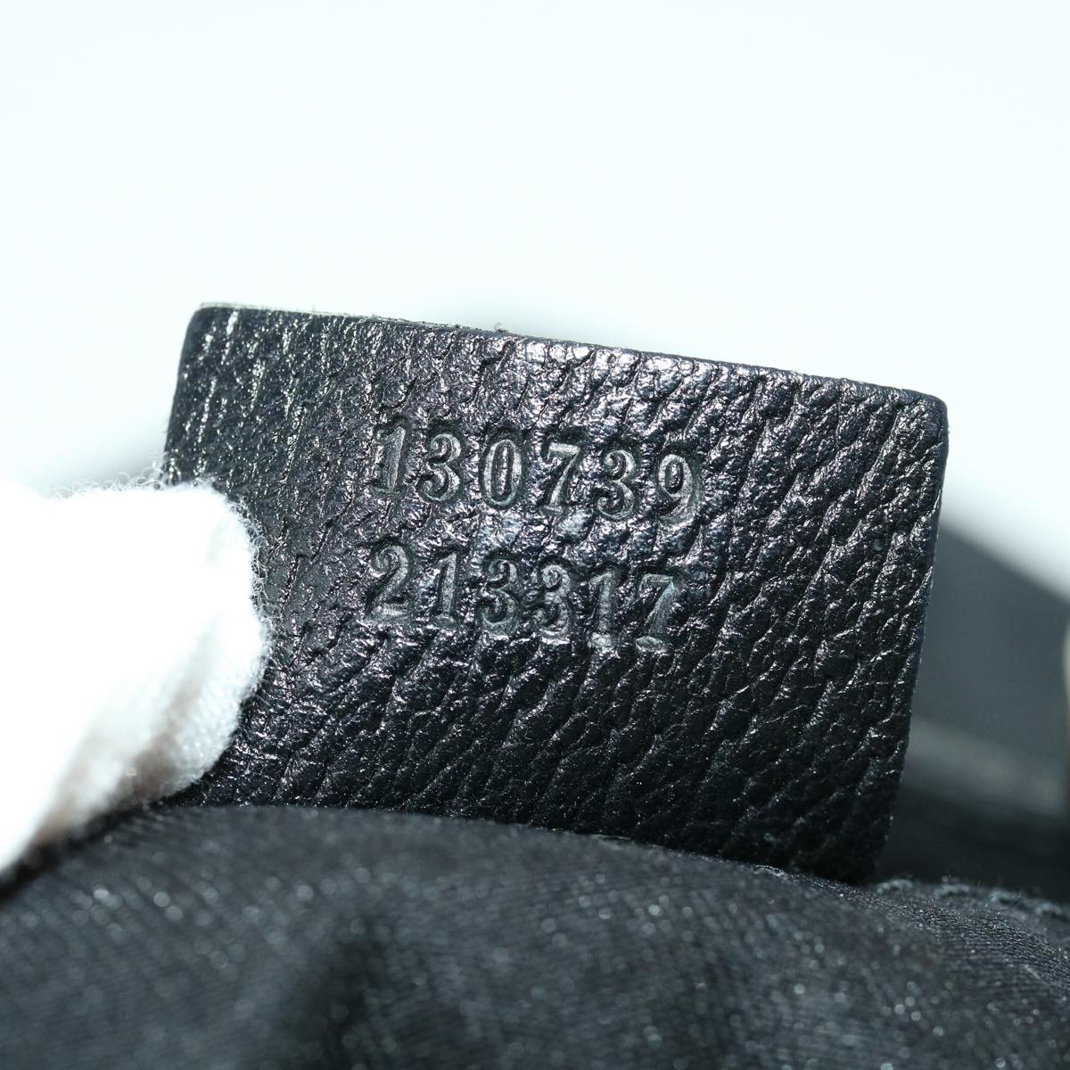 GUCCI GG Canvas Abbey Hand Bag Black tb089