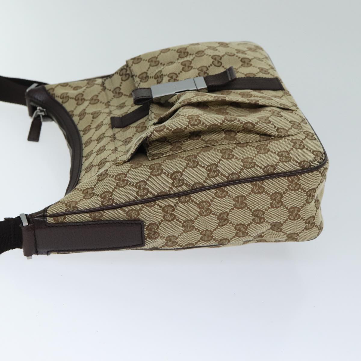 GUCCI GG Canvas Shoulder Bag Beige 131211 tb1106