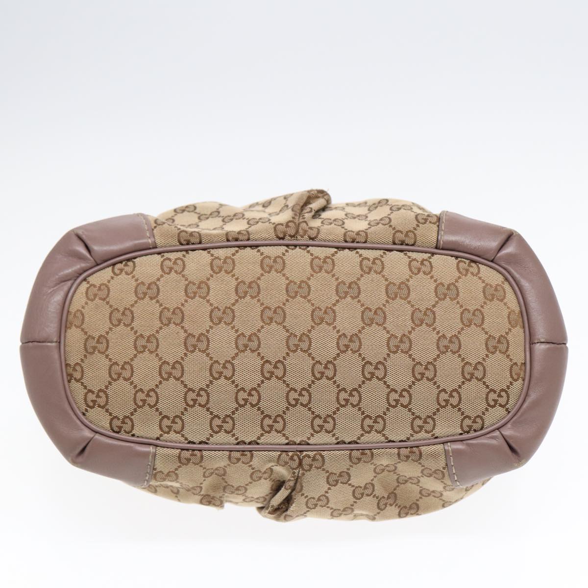 GUCCI GG Canvas Hand Bag 2way Beige Gold tb1123