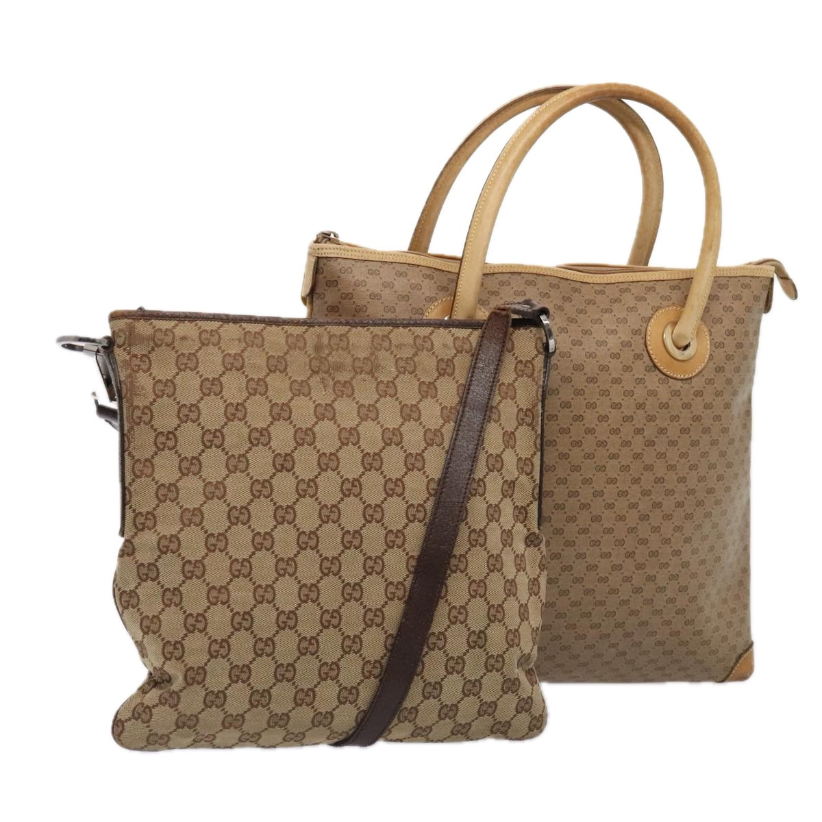 GUCCI GG Canvas MicroGG Canvas Tote Bag 2Set Beige tb1127