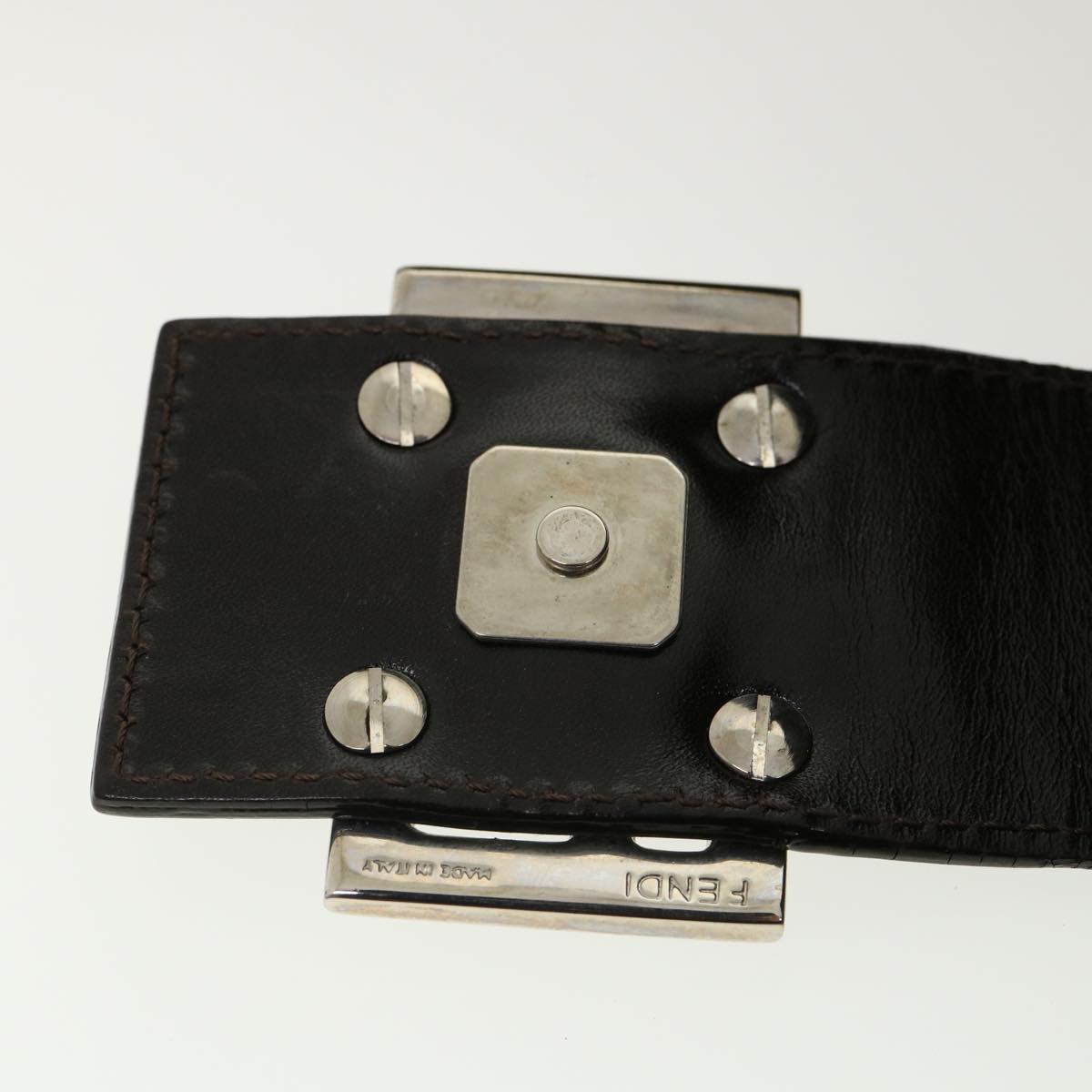 FENDI Mamma Baguette Zucca Canvas Shoulder Bag Brown tb146