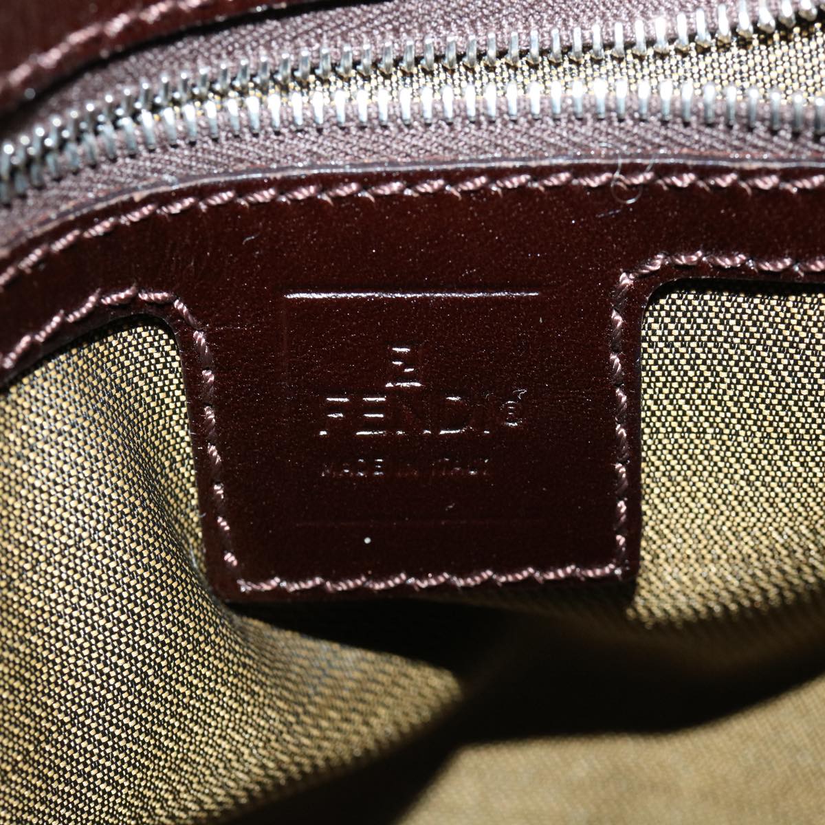 FENDI Mamma Baguette Zucca Canvas Shoulder Bag Brown tb146
