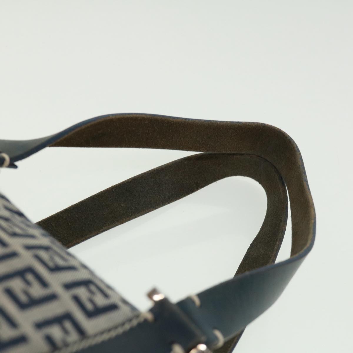 FENDI Zucchino Canvas Hand Bag Navy tb255