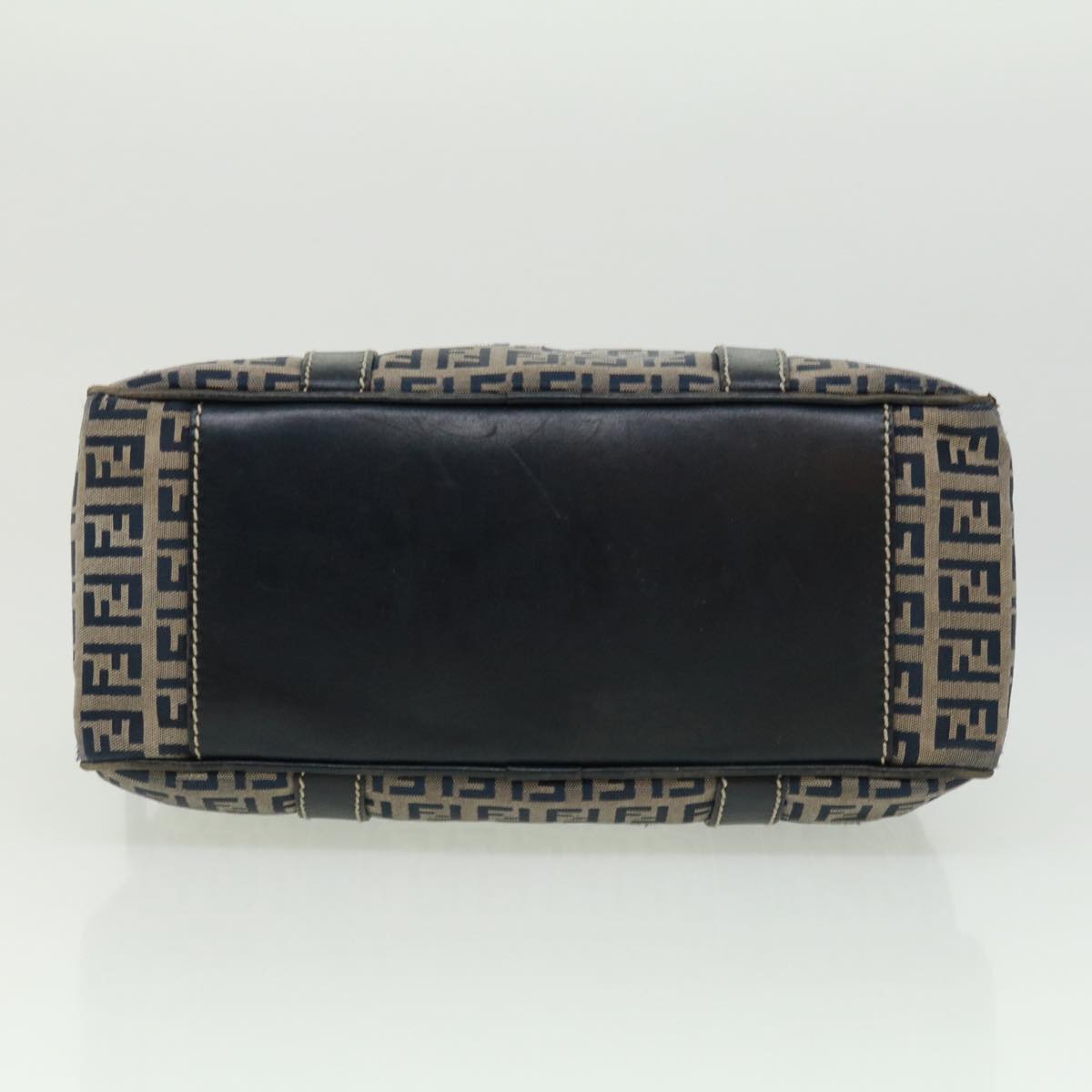 FENDI Zucchino Canvas Hand Bag Navy tb255