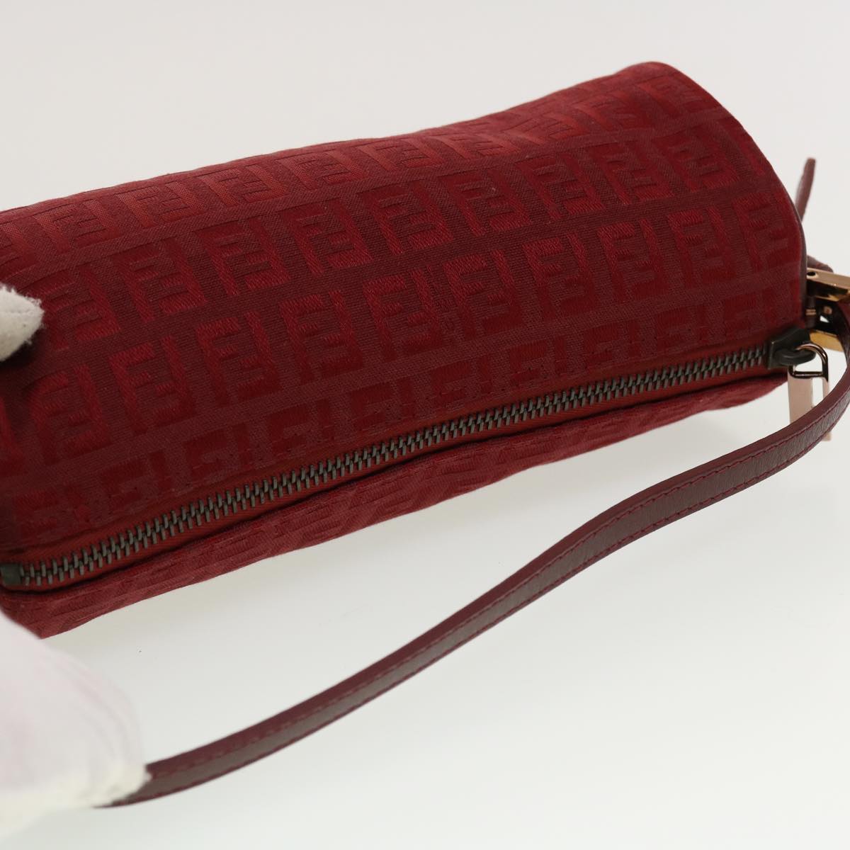 FENDI Zucchino Canvas Pouch Red tb640