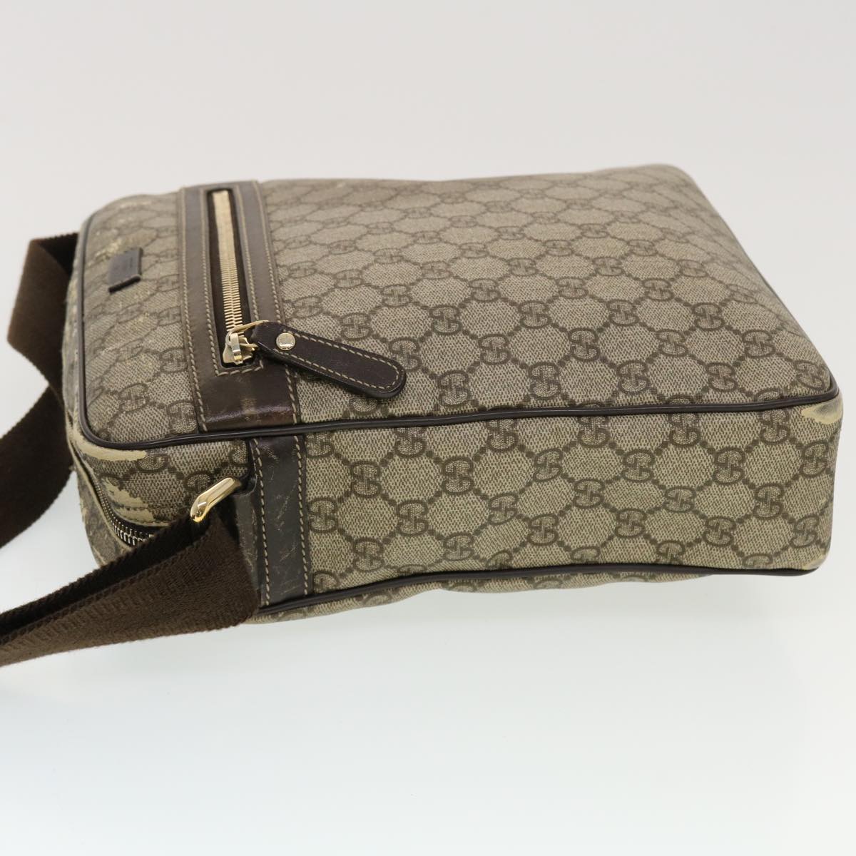 GUCCI GG Canvas Shoulder Bag PVC Leather 3Set Beige tb650
