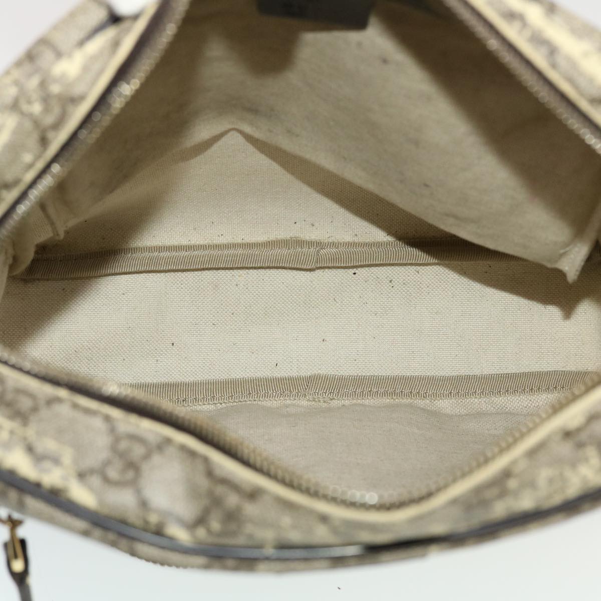 GUCCI GG Canvas Shoulder Bag PVC Leather 3Set Beige tb650