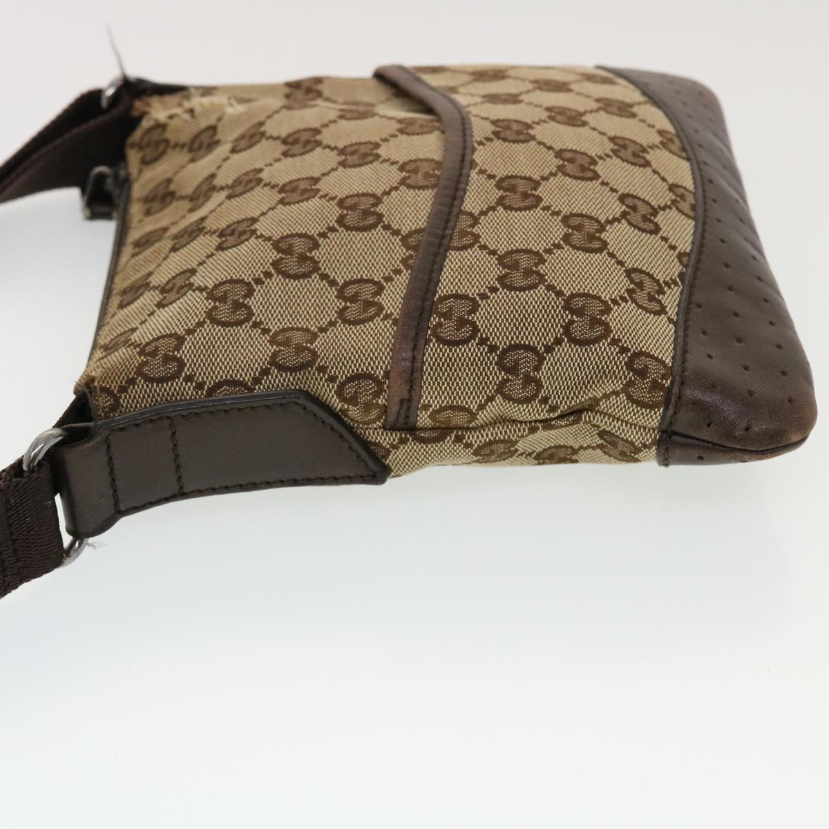 GUCCI GG Canvas Shoulder Bag PVC Leather 3Set Beige tb650