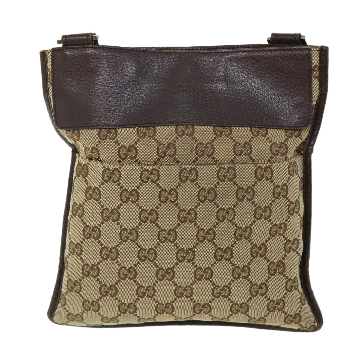 GUCCI GG Canvas Web Sherry Line Shoulder Bag Leather Beige Red 27639 tb860