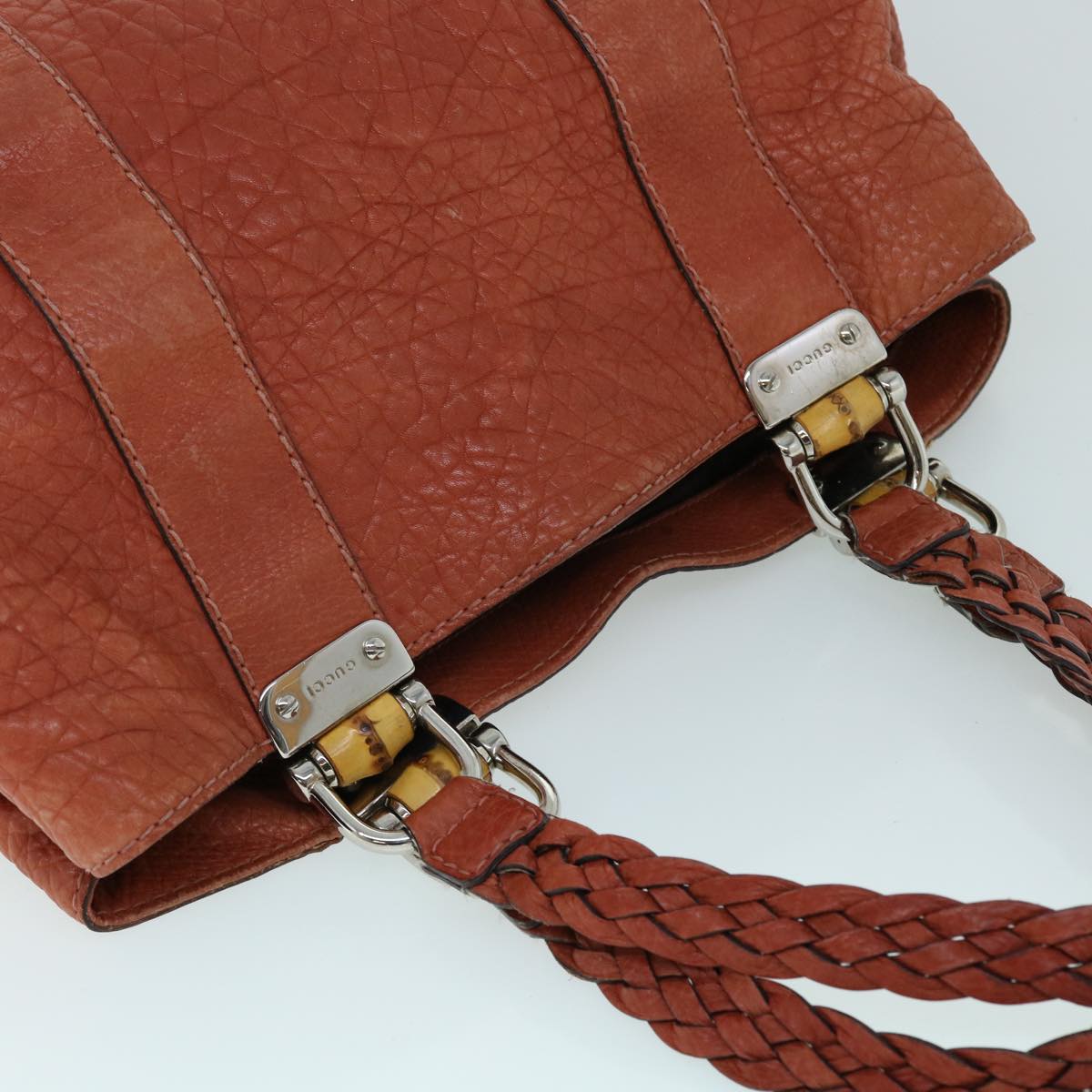 GUCCI Tote Bag Leather Orange 232947 tb893