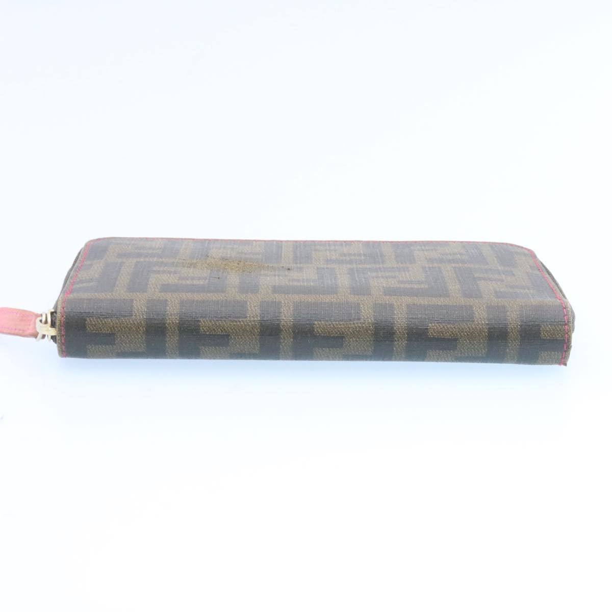 FENDI Zucca Canvas Zip Around Long Wallet Brown th2112
