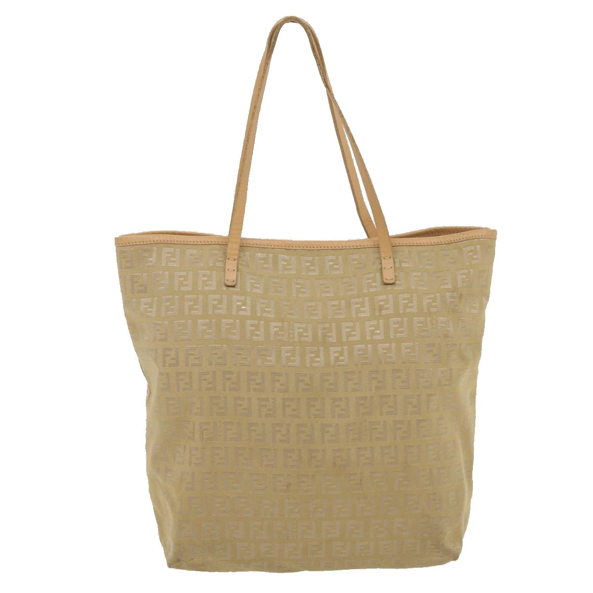 FENDI Zucchino Canvas Tote Bag Beige th2554
