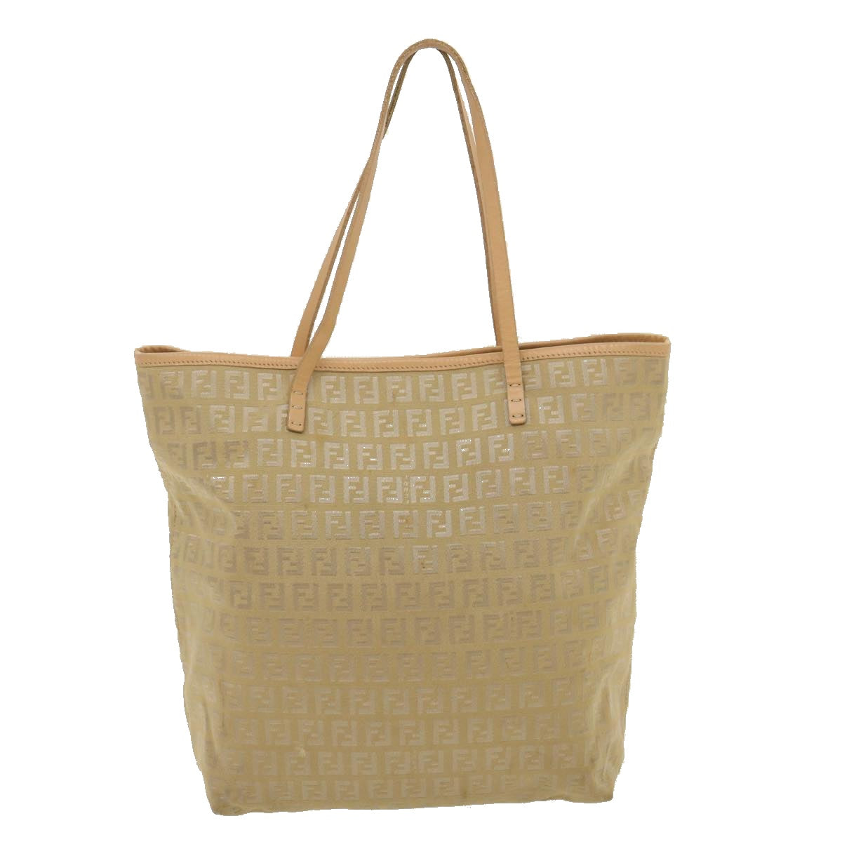 FENDI Zucchino Canvas Tote Bag Beige th2554