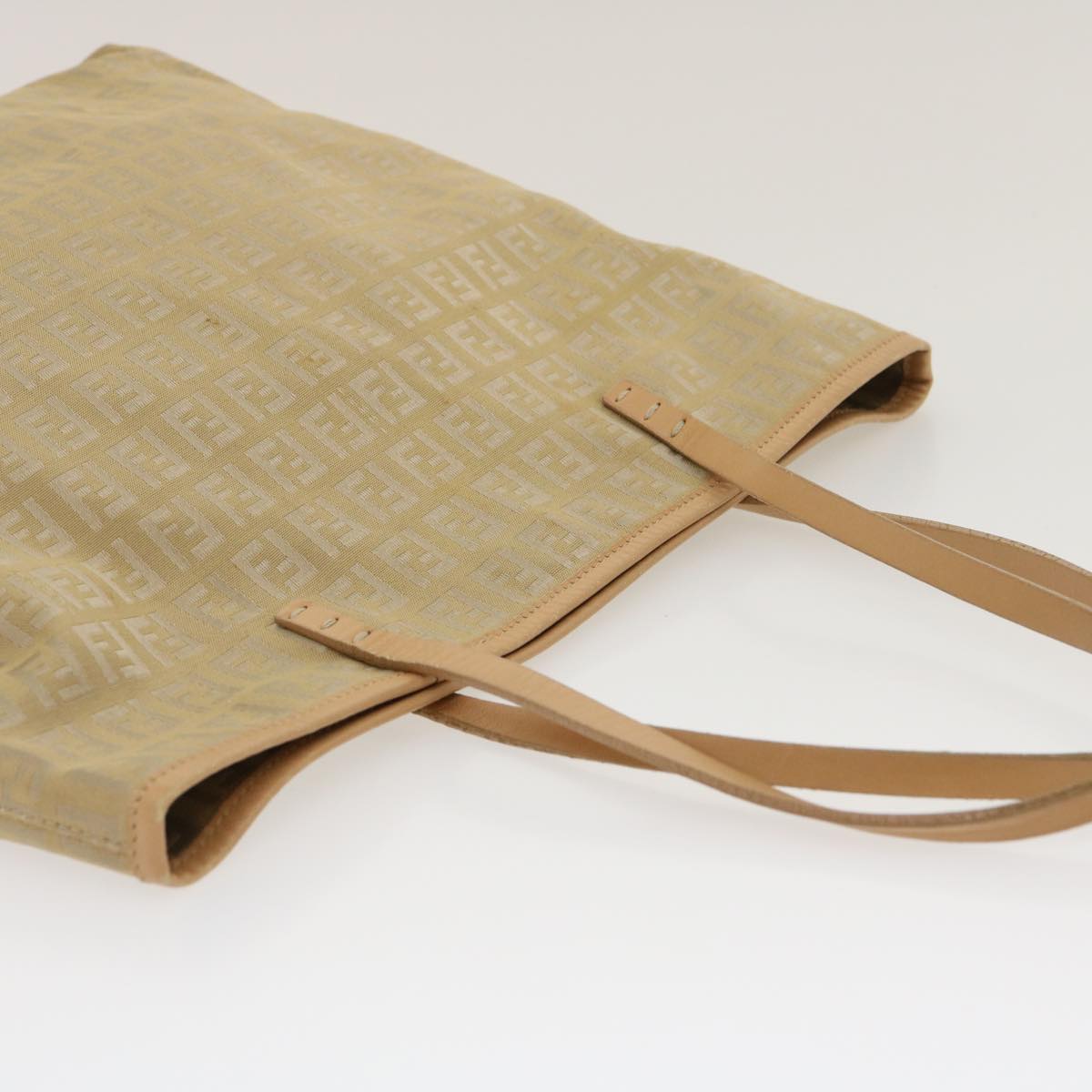 FENDI Zucchino Canvas Tote Bag Beige th2554